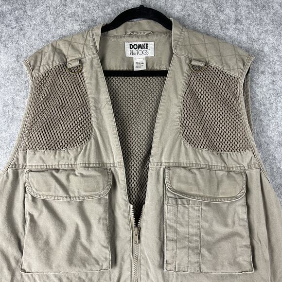 Domke PhoTOGS Vest Mens Large Khaki Mesh Utility Photographer Fishing Outdoor - Picture 2 of 13